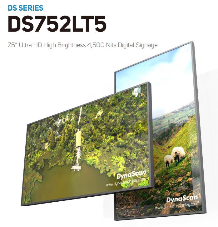 Écran De Signalisation Dynascan 75 pouces pour vitrine 4500 NITS Numérique Haute Luminosité Modèle DS752LT5 (copie)