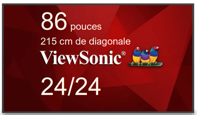 ViewSonic CDE8630 occasion , pas servi 24/24 - 215 cm de diagonale 86", écran LCD rétro-éclairé par LED - signalisation numérique et conférence (copie)